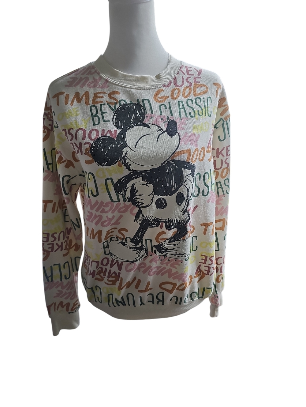 Disney Mickey Mouse Colorful Graffiti Beyond Classic Graphic Sweatshirt XS